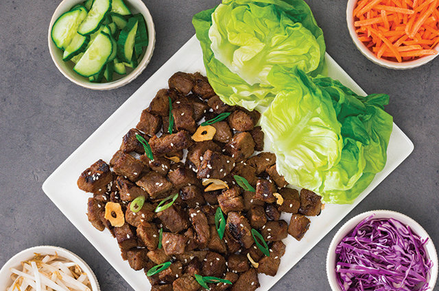 Garlic Steak Lettuce Wraps