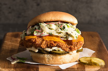 Crispy Chicken Sandwich with Citrus Fennel Slaw