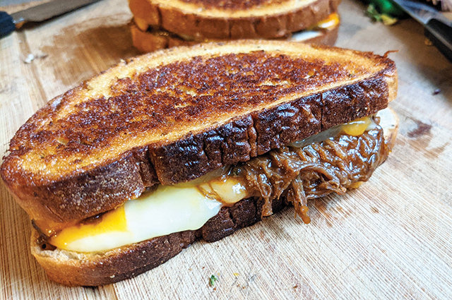 Tangy BBQ Shredded Beef Grilled Cheese